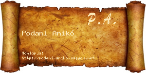 Podani Anikó névjegykártya
