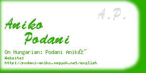 aniko podani business card